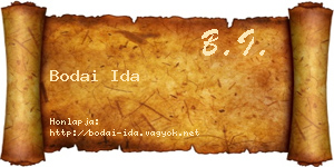 Bodai Ida névjegykártya